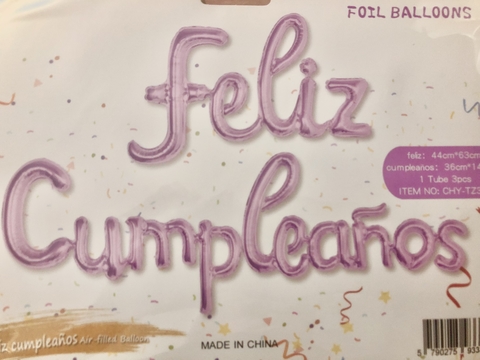 Globo metalizado "feliz Cumpleaños" color lila