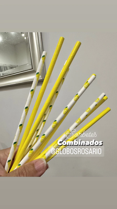 Sorbete polipapel combinado limones y lisos amarillos x 12 unidades