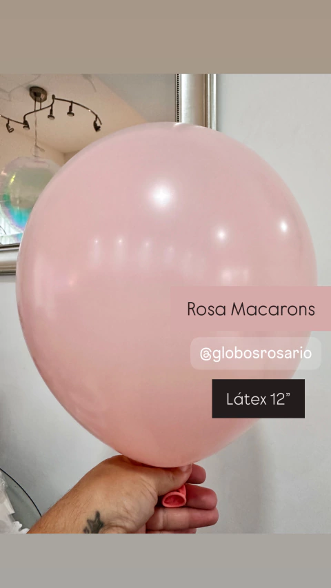 Látex Rosa Baby Macarons 12" x 10 unidades