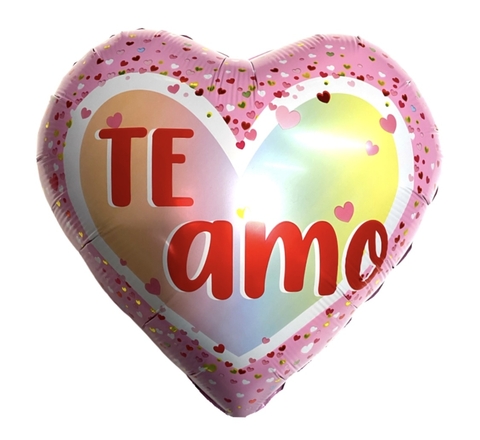 Corazón rosa TE AMO 18"