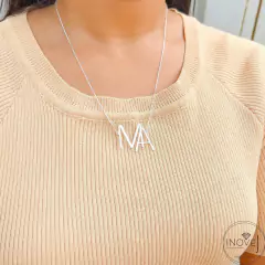 Colar personalizado monograma Iniciais - Prata 950
