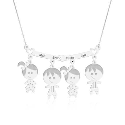 Colar personalizado 4 filhos (as)