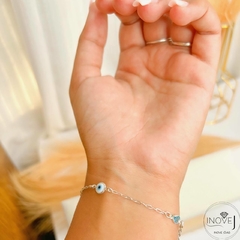 Pulseira olho grego com zircônia azul - comprar online