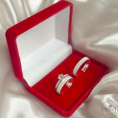 Alianças 4 mm diamantadas na internet