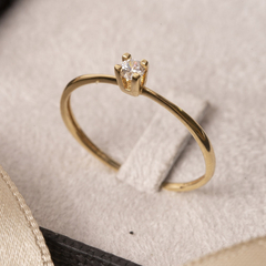 Alianças 4 mm uma lisa e uma diamantada Ouro 18K - comprar online