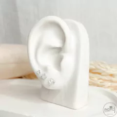 Trio de brincos - ponto de luz coração