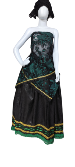 Conjunto 3 peças umbanda candomblé Pombagira Preto e verde