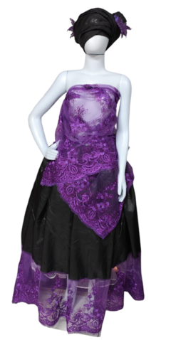 Conjunto 3 peças umbanda candomblé Pombagira Preto e roxo