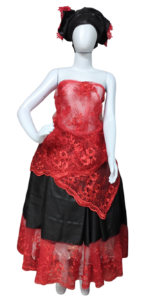 Conjunto 3 peças umbanda candomblé Pombagira Preto e vermelho
