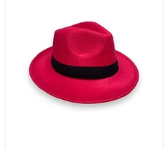 Chapéu de veludo vermelho/preto