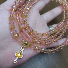 Guia de Oxum Rosa e dourado - comprar online