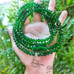 Guia de Oxossi em cristais verde