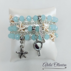 Kit Pulseiras Iemanjá/Yemanjá - Ateliê Oliveira Guias