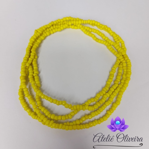 Guia em missangas/miçangas Amarelo Leitoso