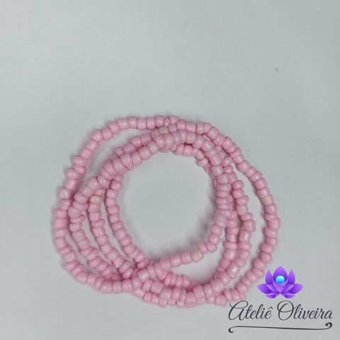Guia em missangas/miçangas Rosa claro leitoso