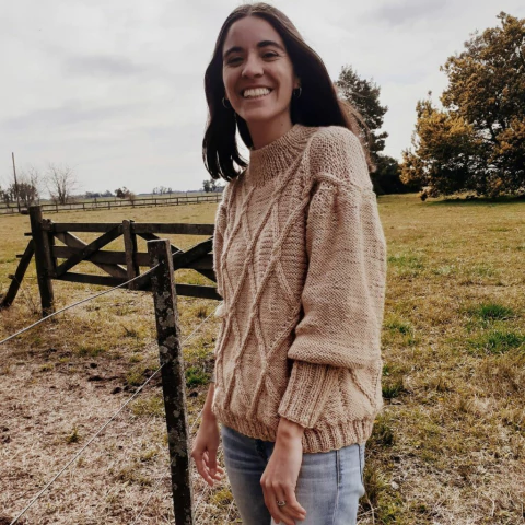 Sweater tejido a mano en lana de oveja y lana andina
