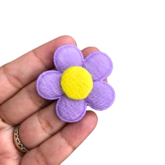 APLIQUE FLOR DE TECIDO - 1 UNIDADE - Loja da Laceira