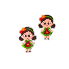 APLIQUE MENINA JUNINA VESTIDO VERDE EMBORRACHADO - 1 UNIDADE