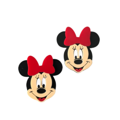 Aplique Minnie Laço Vermelho em Acrílico - 1 Unidade