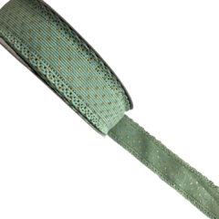 FITA COTELÊ COM POÁ DOURADO (38MM) - 1 METRO - comprar online