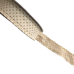 FITA COTELÊ COM POÁ DOURADO (38MM) - 1 METRO - Loja da Laceira