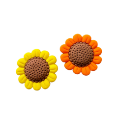 APLIQUE FLOR GIRASSOL EMBORRACHADO - 1 UNIDADE