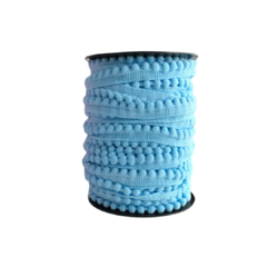 FITA DE POMPOM AZUL CLARO - 1 METRO