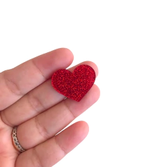 CORAÇÃO DE ACRILICO GLTTER 3CM - 1 UNIDADE - comprar online