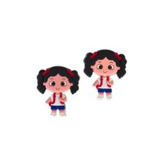 APLIQUE MENINA MOCHILA EMBORRACHADO - 1 UNIDADE