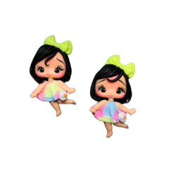APLIQUE BISCUIT BONECA LAÇO AMARELO NEON - 1 UNIDADE