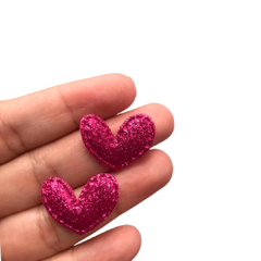 APLIQUE CORAÇÃO TECIDO GLITTER - 1 UNIDADE na internet