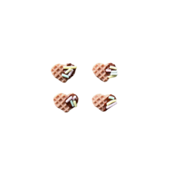 APLIQUE BISCUIT WAFFLE MINI CORAÇÃO - 4 UNIDADE - comprar online