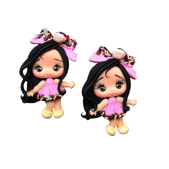 APLIQUE BISCUIT BONECA VESTIDO ROSA/CUPCAKE - 1 UNIDADE - comprar online