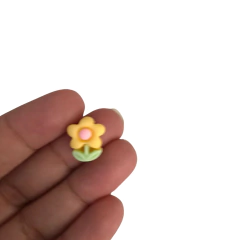 Aplique mini flor resina - 2 Unidades