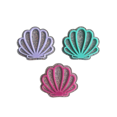 APLIQUE CONCHA DE ACRÍLICO PARA LAÇO - 1 UNIDADE