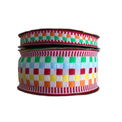 FITA SINIMBU XADREZ VERMELHO CÍTRICO KIT COR 04