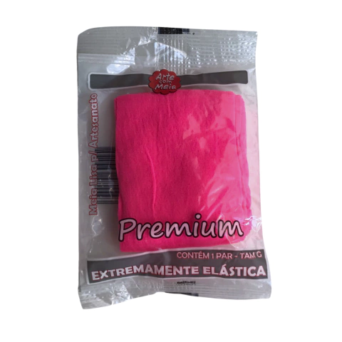 MEIA PARA ARTESANATO (PREMIUM) ROSA NEON - ARTE COM MEIA - 2 UNIDADES