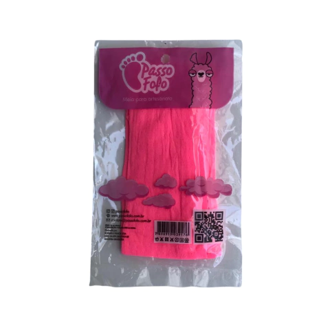 MEIA PARA ARTESANATO (ROSA CÍTRICO) - PASSO FOFO - 1 UNIDADE