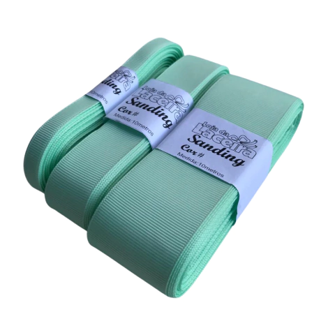 FITA GORGURÃO LISA SANDING COR 292 (VERDE MENTA)