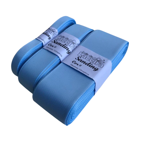 FITA GORGURÃO LISA SANDING COR 180 (AZUL CLARO)