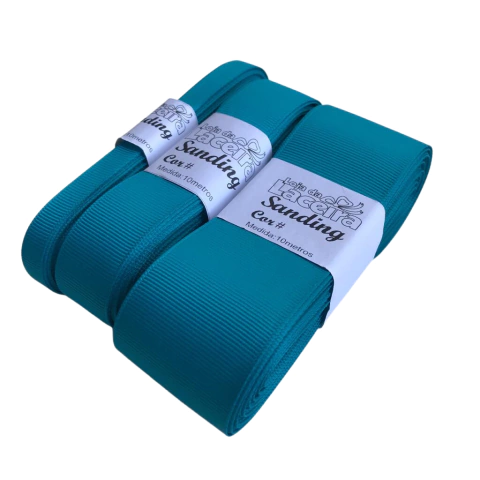 FITA GORGURÃO LISA SANDING COR 181 (AZUL ESVERDEADO)