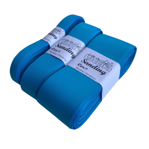 FITA GORGURÃO LISA SANDING COR 58 (AZUL TURQUESA)