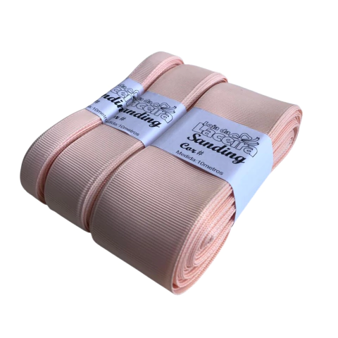 FITA GORGURÃO LISA SANDING COR 121 (SALMÃO CLARO)