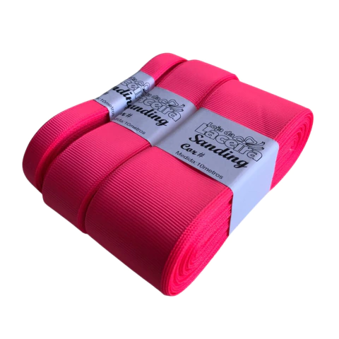 FITA GORGURÃO LISA SANDING COR 249 (ROSA NEON)