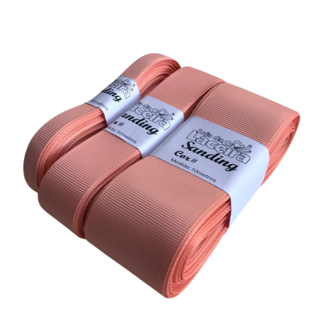FITA GORGURÃO LISA SANDING COR 122 (SALMÃO ESCURO)