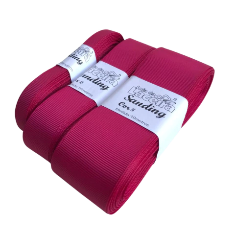 FITA GORGURÃO LISA SANDING COR 145 (VINHO CLARO)