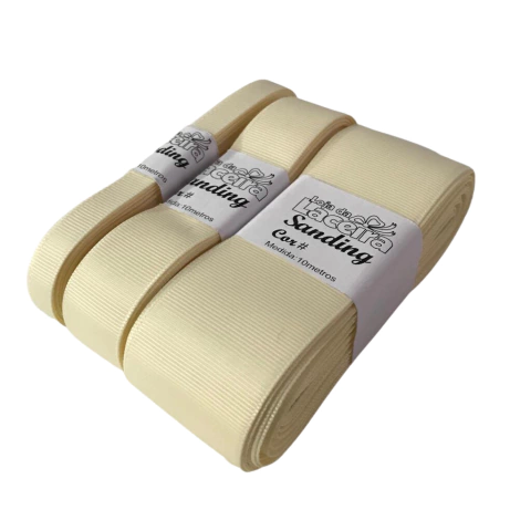FITA GORGURÃO LISA SANDING COR 284 (CREME)