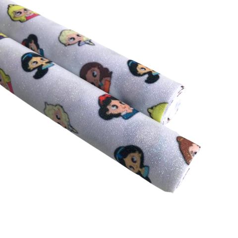 LONITA GLITTER FINO PRINCESAS DA DISNEY FUNDO BRANCO (25X68CM) - 1 UNIDADE