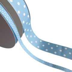 FITA GORGURÃO ESTAMPADA POÁ YAMA COR 308 - 2 METROS (BLUE TOPAZ)