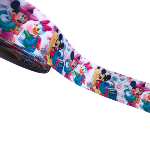 FITA GORGURÃO ESTAMPADA ESCOLAR MICKEY (SAKURA) - 1 METRO